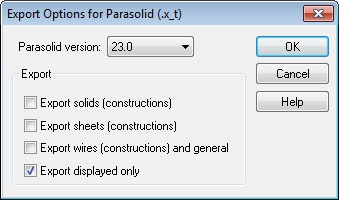 Parasolid Options